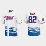 Edwin Diaz 82 Puerto Rico Baseball 2023 World Baseball Classic Jersey - White